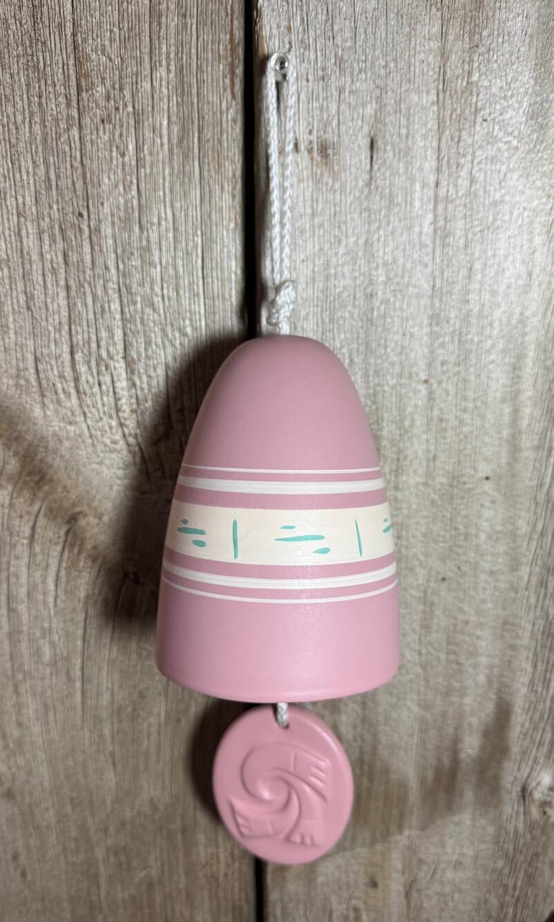Tesa Southwestern Original Handpainted Ceramic Clay Pottery Wind Chime Bell